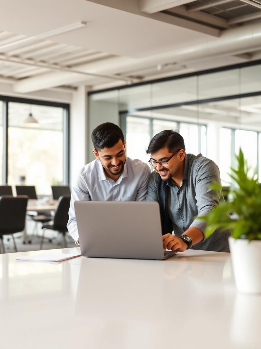 Two HYVANIX consultants reviewing a client filing together