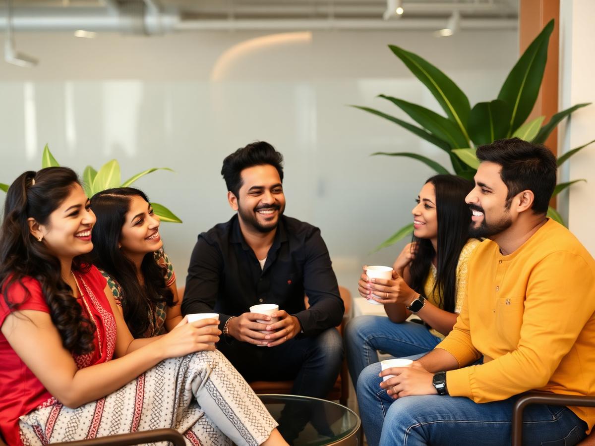 The HYVANIX team on a coffee break in the office lounge